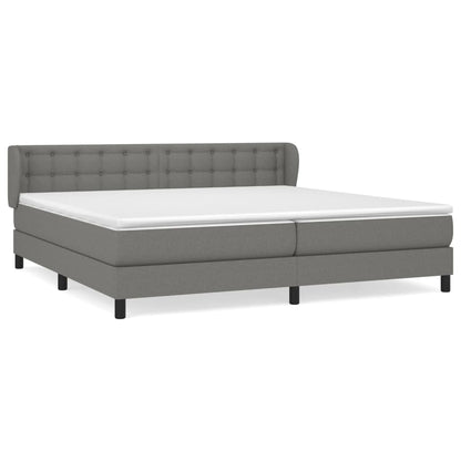 Giroletto a Molle con Materasso Grigio Scuro 200x200 cm Tessuto | homemem39