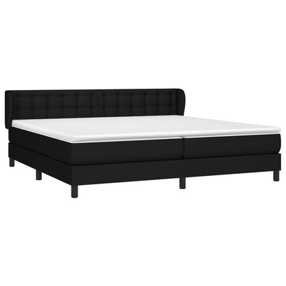 Giroletto a Molle con Materasso Nero 200x200 cm in Tessuto | homemem39