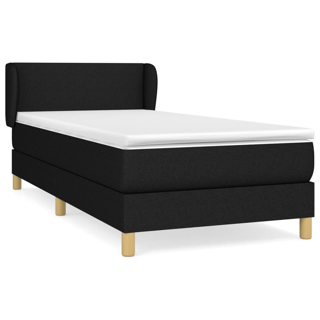 Giroletto a Molle con Materasso Nero 90x190 cm in Tessuto | homemem39