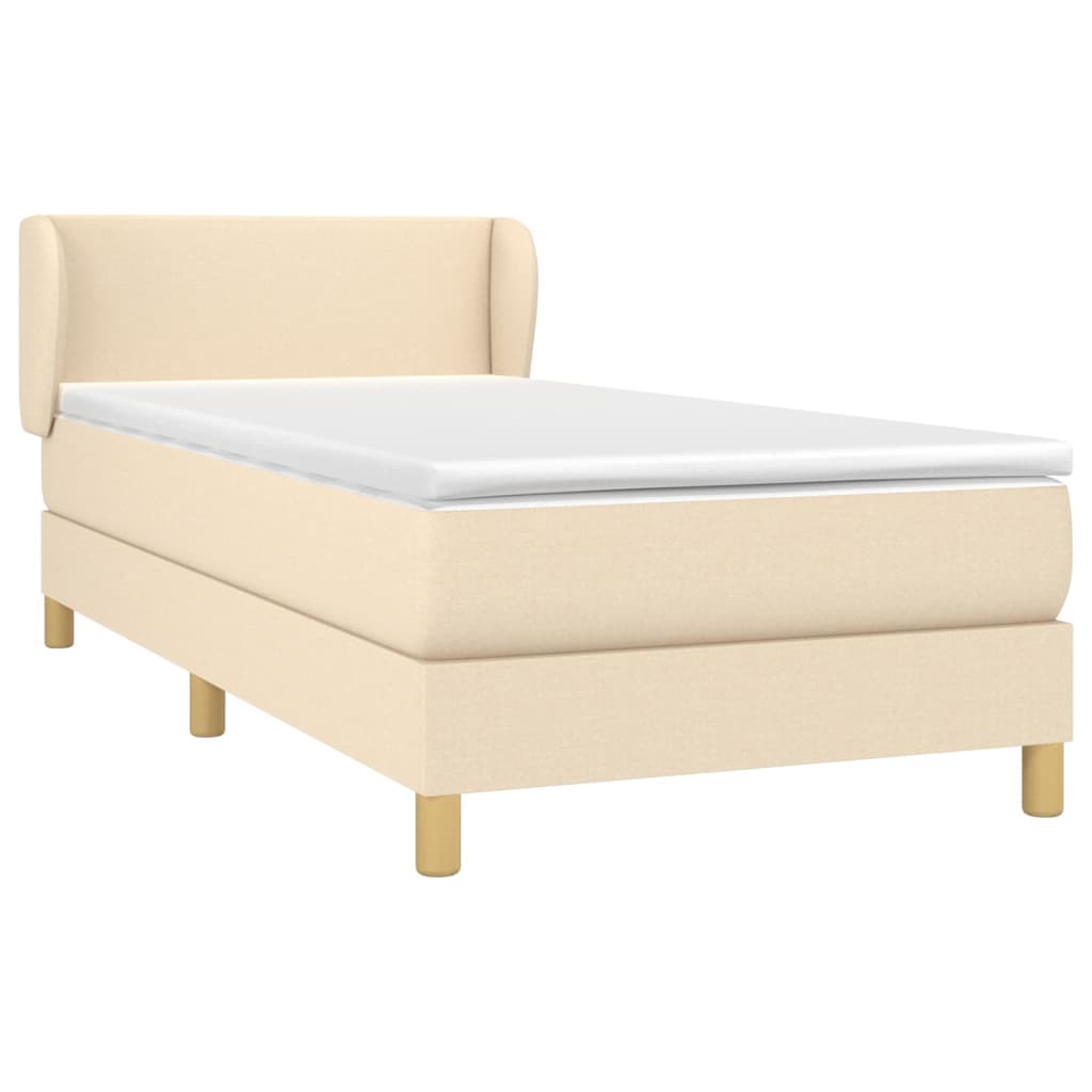 Giroletto a Molle con Materasso Crema 90x190 cm in Tessuto | homemem39