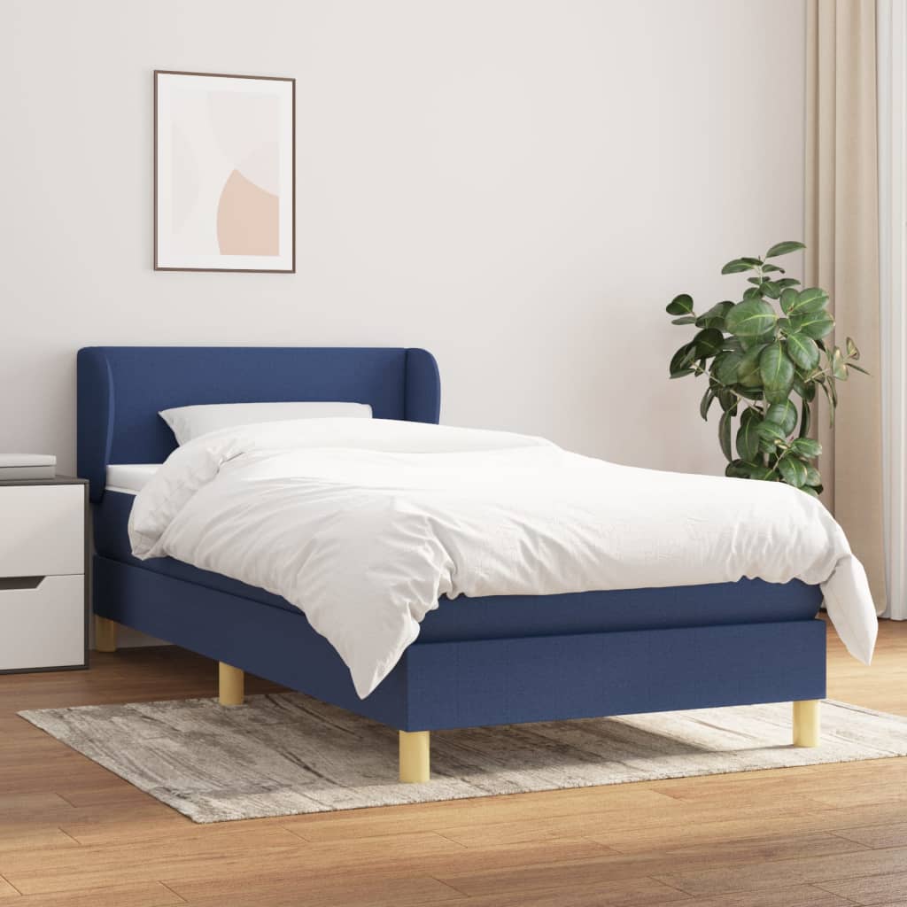 Giroletto a Molle con Materasso Blu 90x200 cm inTessuto | homemem39