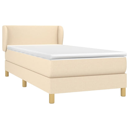 Giroletto a Molle con Materasso Crema 100x200 cm in Tessuto | homemem39