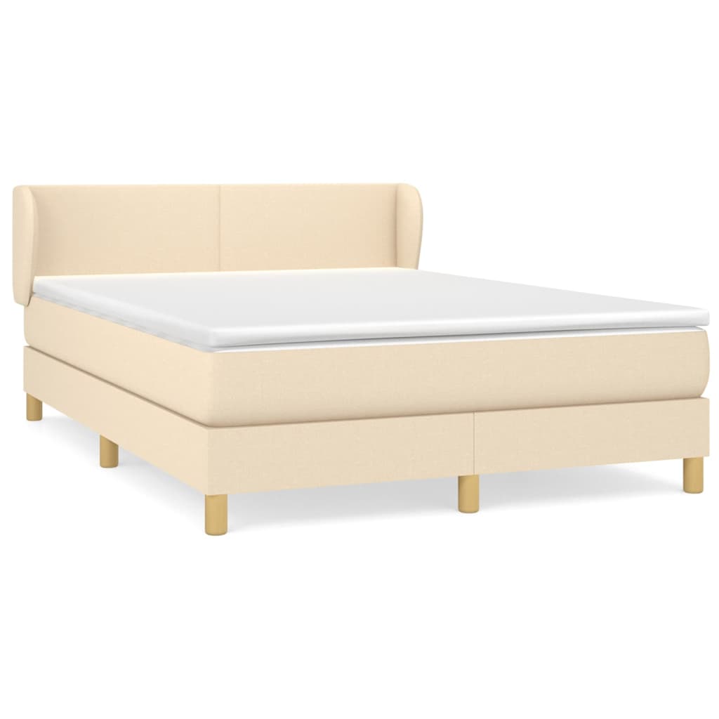 Giroletto a Molle con Materasso Crema 140x19 cm in Tessuto | homemem39