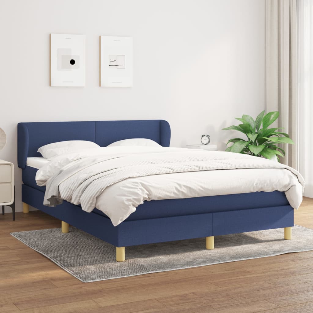 Giroletto a Molle con Materasso Blu 140x190 cm in Tessuto | homemem39