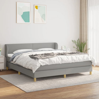 Giroletto a Molle con Materasso Grigio Chiaro180x200 cm Tessuto | homemem39