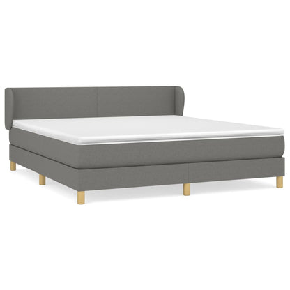 Giroletto a Molle con Materasso Grigio Scuro 180x200 cm Tessuto | homemem39