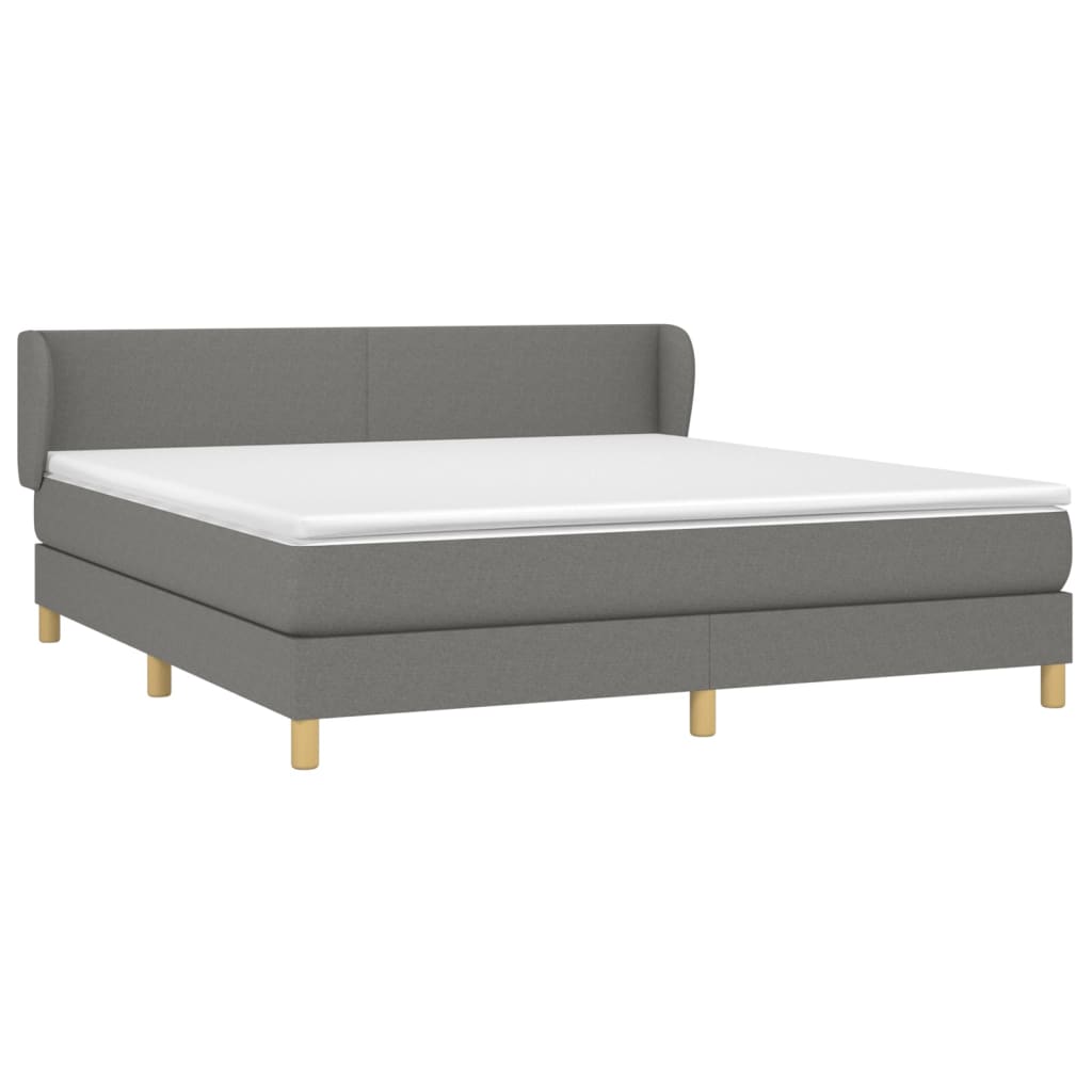 Giroletto a Molle con Materasso Grigio Scuro 180x200 cm Tessuto | homemem39