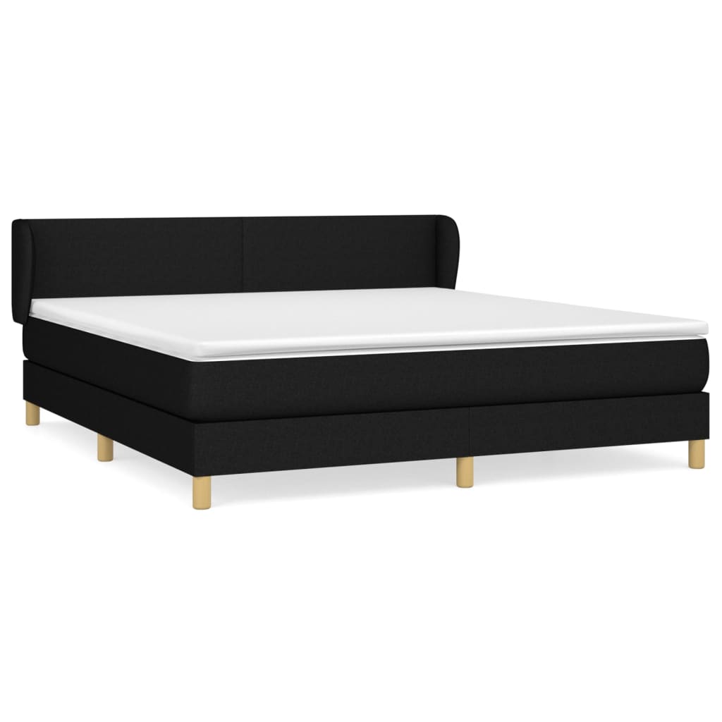 Giroletto a Molle con Materasso Nero 180x200 cm in Tessuto | homemem39