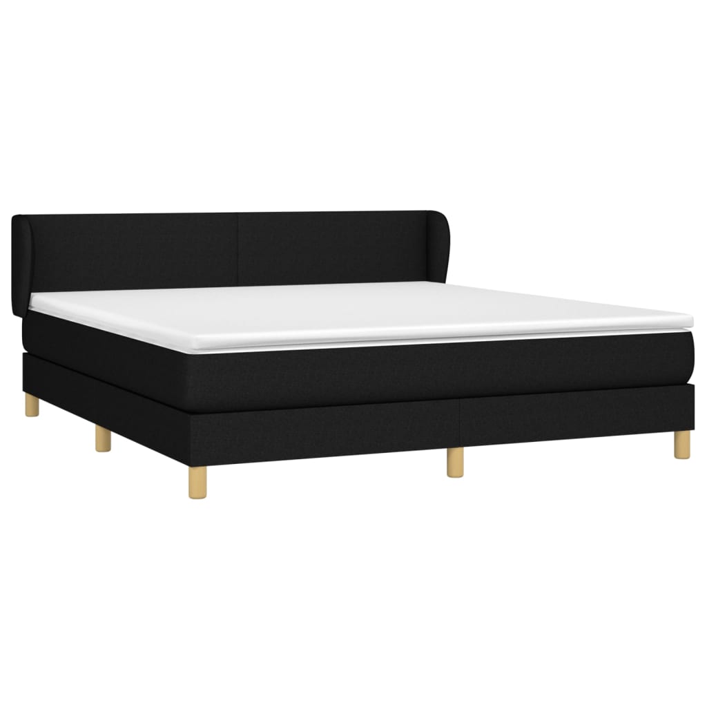 Giroletto a Molle con Materasso Nero 180x200 cm in Tessuto | homemem39