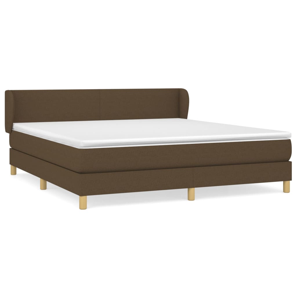 Giroletto a Molle con Materasso Marrone Scuro 180x200cm Tessuto | homemem39