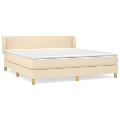 Giroletto a Molle con Materasso Crema 180x200 cm in Tessuto | homemem39