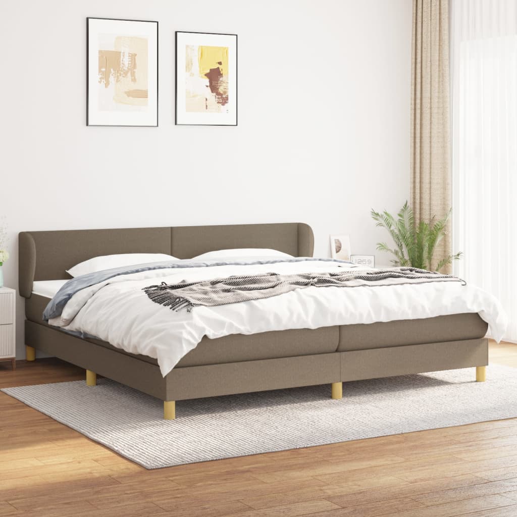 Giroletto a Molle con Materasso Tortora 200x200 cm in Tessuto | homemem39