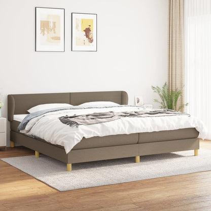 Giroletto a Molle con Materasso Tortora 200x200 cm in Tessuto | homemem39