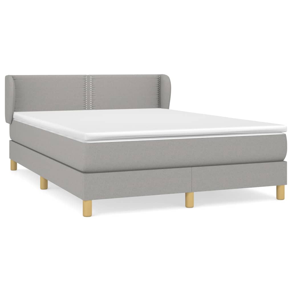 Giroletto a Molle con Materasso Grigio Chiaro 140x190cm Tessuto | homemem39