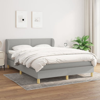 Giroletto a Molle con Materasso Grigio Chiaro 140x190cm Tessuto | homemem39