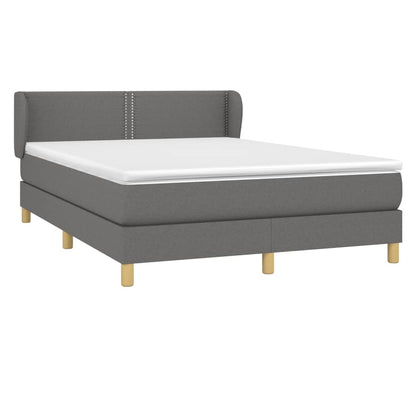 Giroletto a Molle con Materasso Grigio Scuro 140x190 cm Tessuto | homemem39