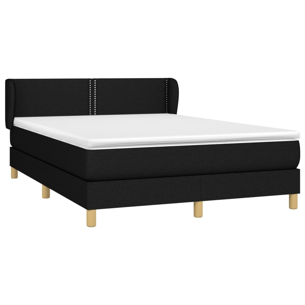 Giroletto a Molle con Materasso Nero 140x190 cm in Tessuto | homemem39