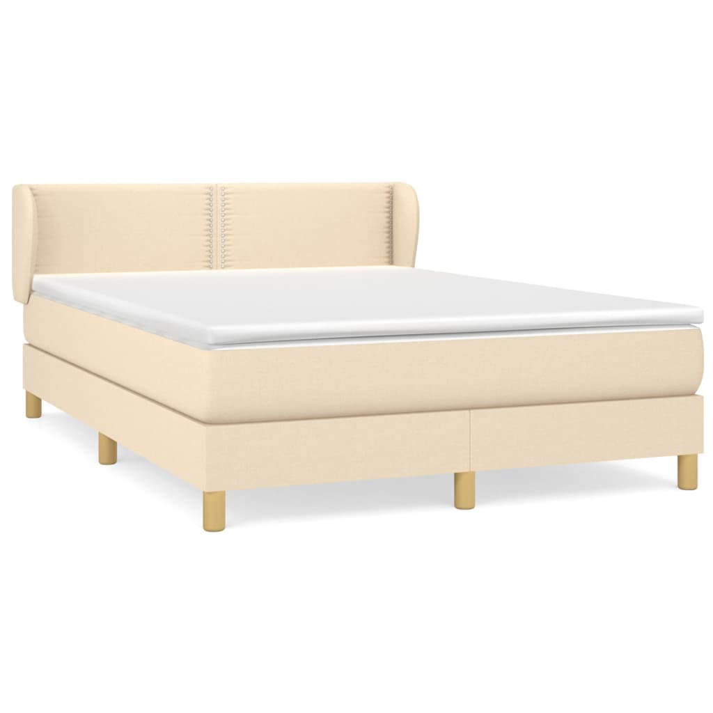 Giroletto a Molle con Materasso Crema 140x19 cm in Tessuto | homemem39