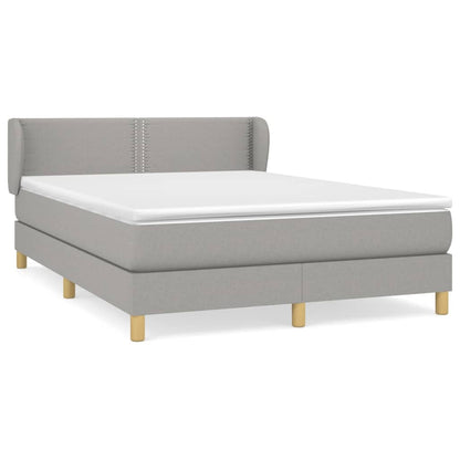 Giroletto a Molle con Materasso Grigio Chiaro 140x200cm Tessuto | homemem39