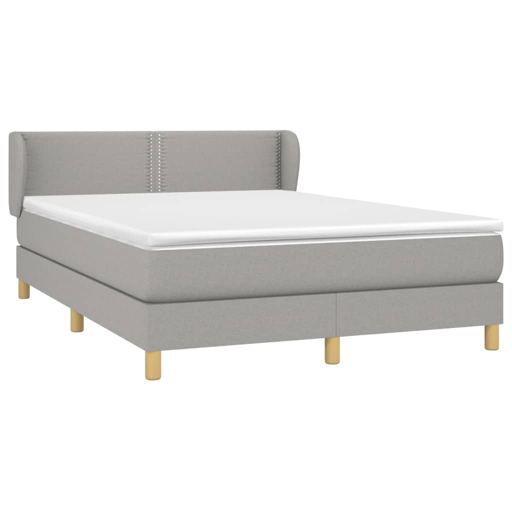 Giroletto a Molle con Materasso Grigio Chiaro 140x200cm Tessuto | homemem39