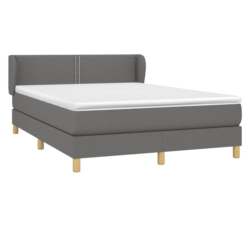 Giroletto a Molle con Materasso Grigio Scuro 140x200cm Tessuto | homemem39