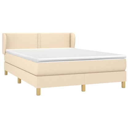 Giroletto a Molle con Materasso Crema 140x200 cm in Tessuto | homemem39