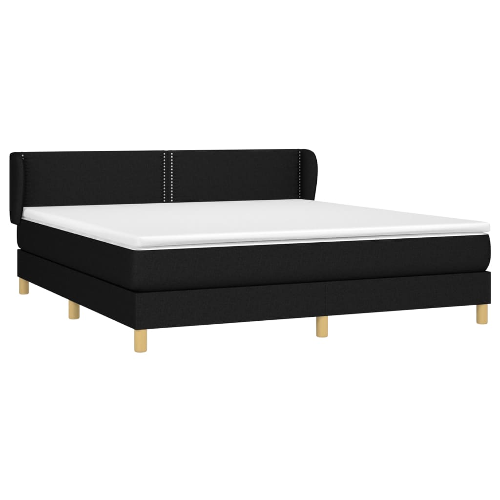 Giroletto a Molle con Materasso Nero 180x200 cm in Tessuto | homemem39