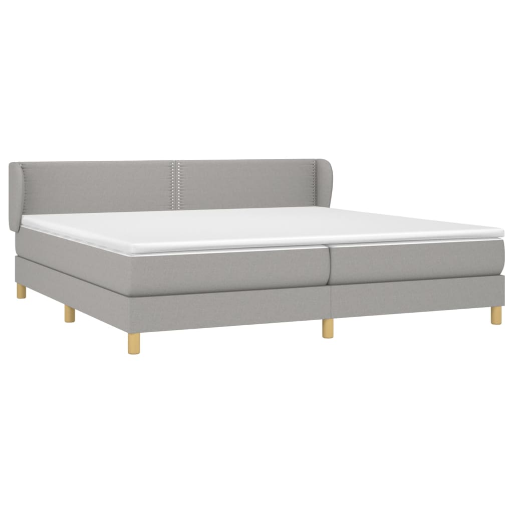Giroletto a Molle con Materasso Grigio Chiaro 200x200cm Tessuto | homemem39