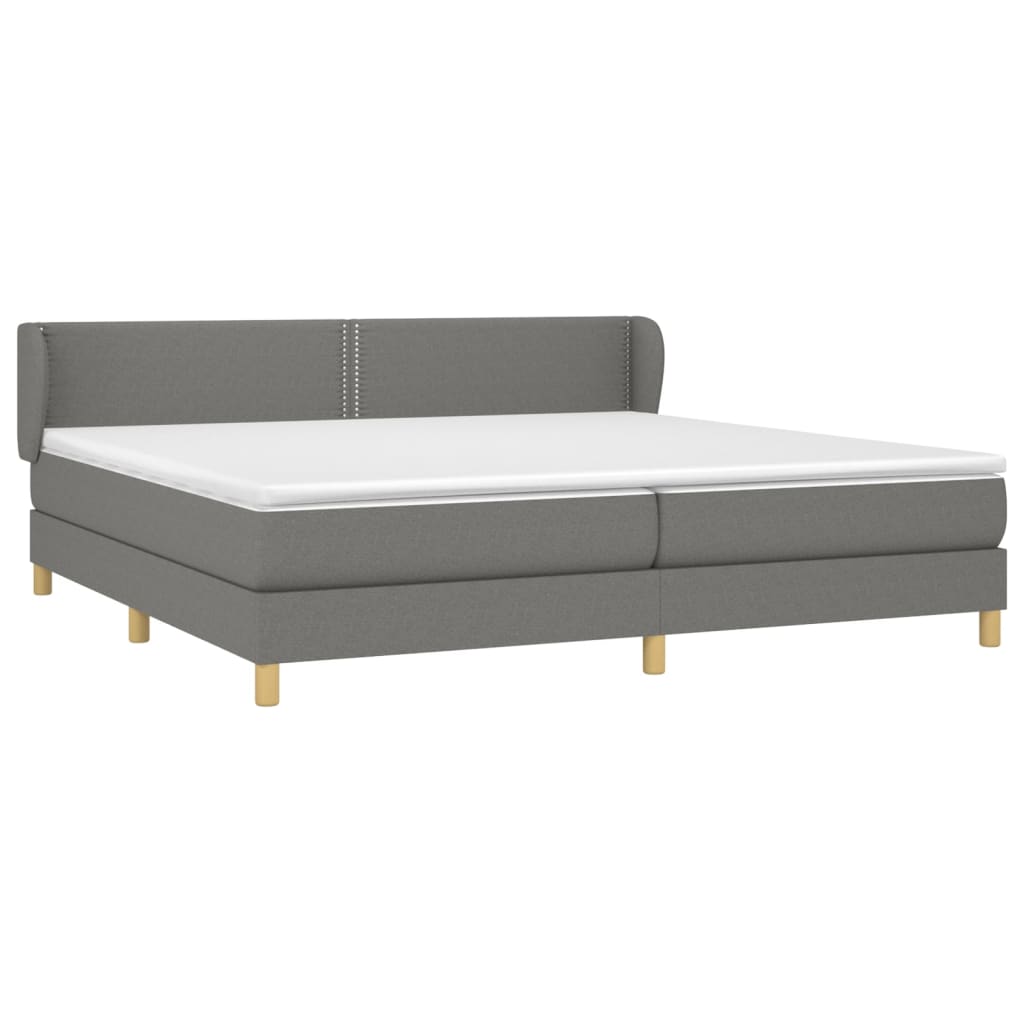 Giroletto a Molle con Materasso Grigio Scuro 200x200 cm Tessuto | homemem39