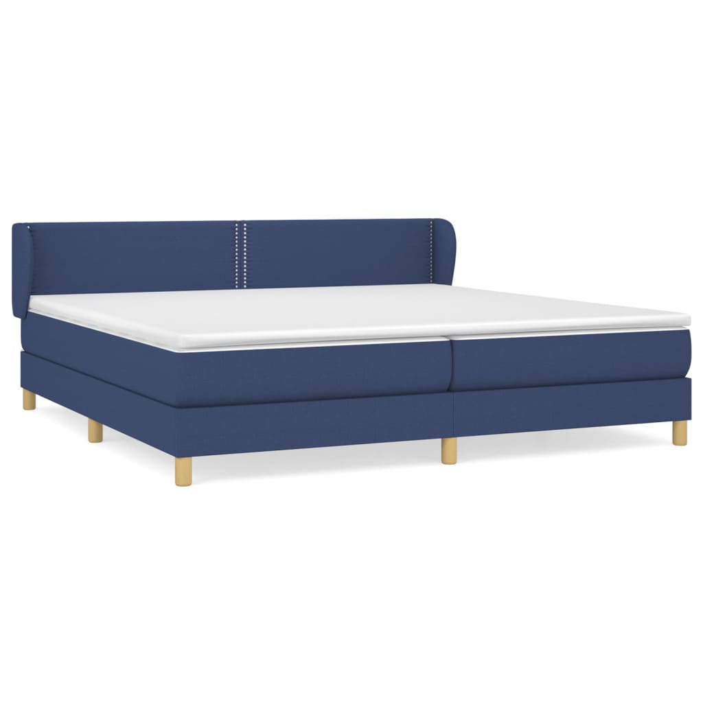 Giroletto a Molle con Materasso Blu 200x200 cm in Tessuto | homemem39
