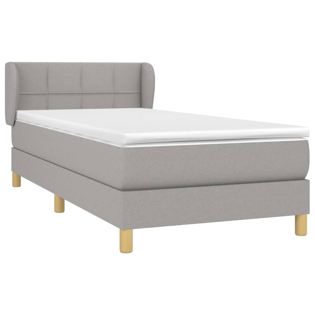 Giroletto a Molle con Materasso Grigio Chiaro 80x200 cm Tessuto | homemem39
