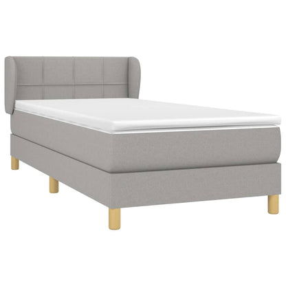 Giroletto a Molle con Materasso Grigio Chiaro 80x200 cm Tessuto | homemem39