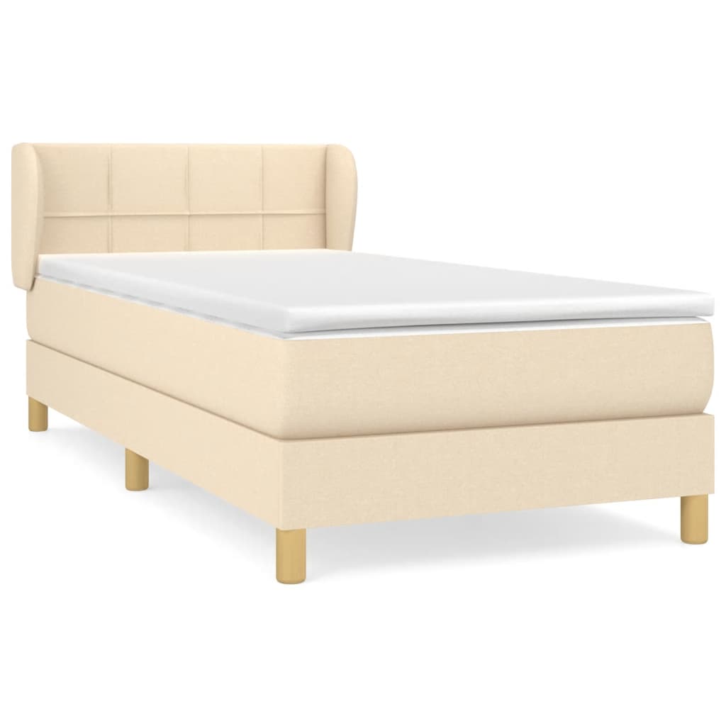 Giroletto a Molle con Materasso Crema 80x200 cm inTessuto | homemem39