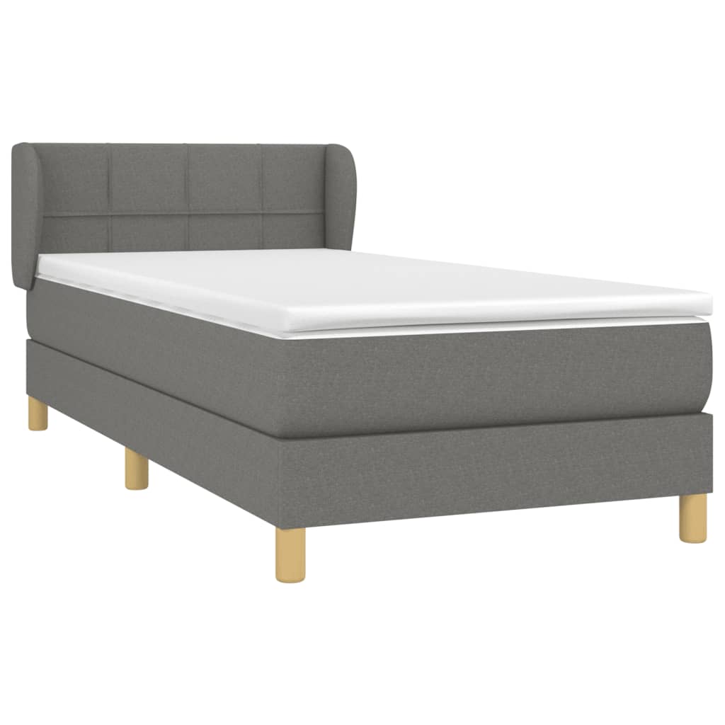 Giroletto a Molle con Materasso Grigio Scuro 90x190 cm Tessuto | homemem39
