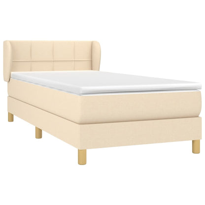 Giroletto a Molle con Materasso Crema 90x190 cm in Tessuto | homemem39