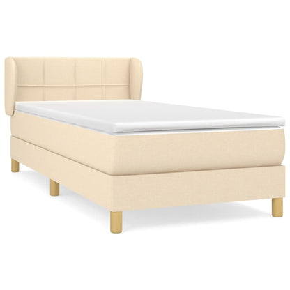 Giroletto a Molle con Materasso Crema 100x200 cm in Tessuto | homemem39