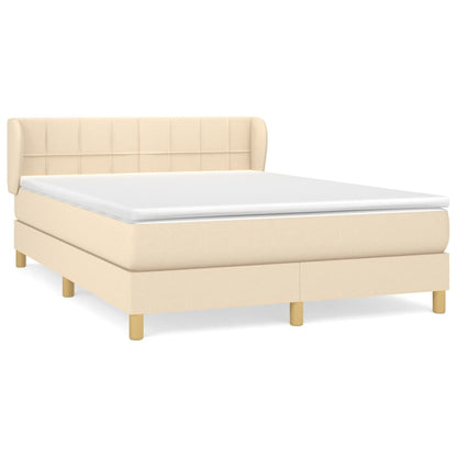 Giroletto a Molle con Materasso Crema 140x200 cm in Tessuto | homemem39