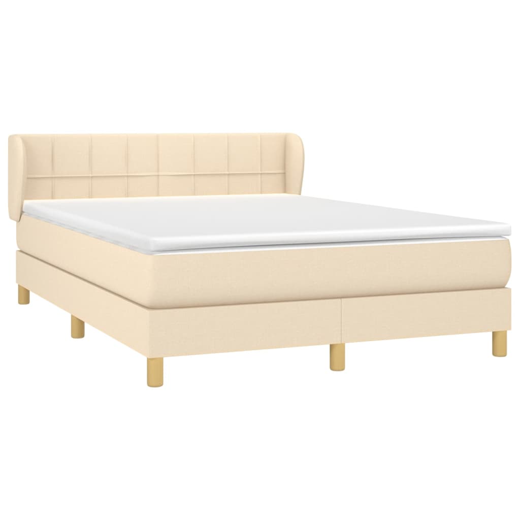 Giroletto a Molle con Materasso Crema 140x200 cm in Tessuto | homemem39