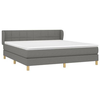 Giroletto a Molle con Materasso Grigio Scuro 160x200 cm Tessuto | homemem39