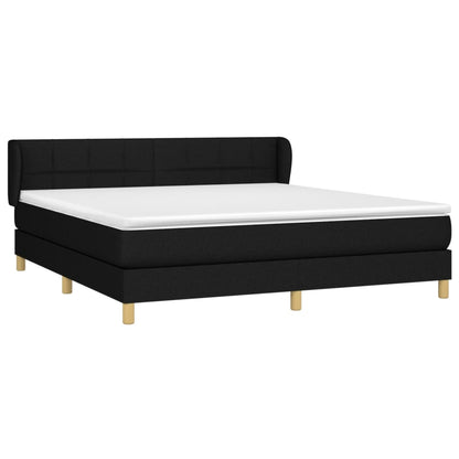 Giroletto a Molle con Materasso Nero 160x200 cm in Tessuto | homemem39