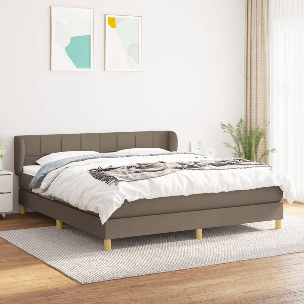 Giroletto a Molle con Materasso Tortora 160x200 cm in Tessuto | homemem39