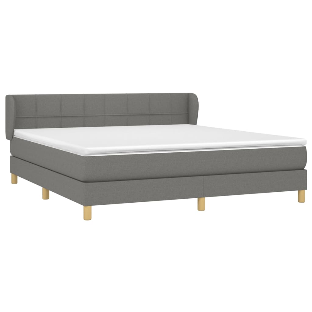Giroletto a Molle con Materasso Grigio Scuro 180x200 cm Tessuto | homemem39