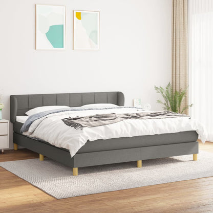 Giroletto a Molle con Materasso Grigio Scuro 180x200 cm Tessuto | homemem39