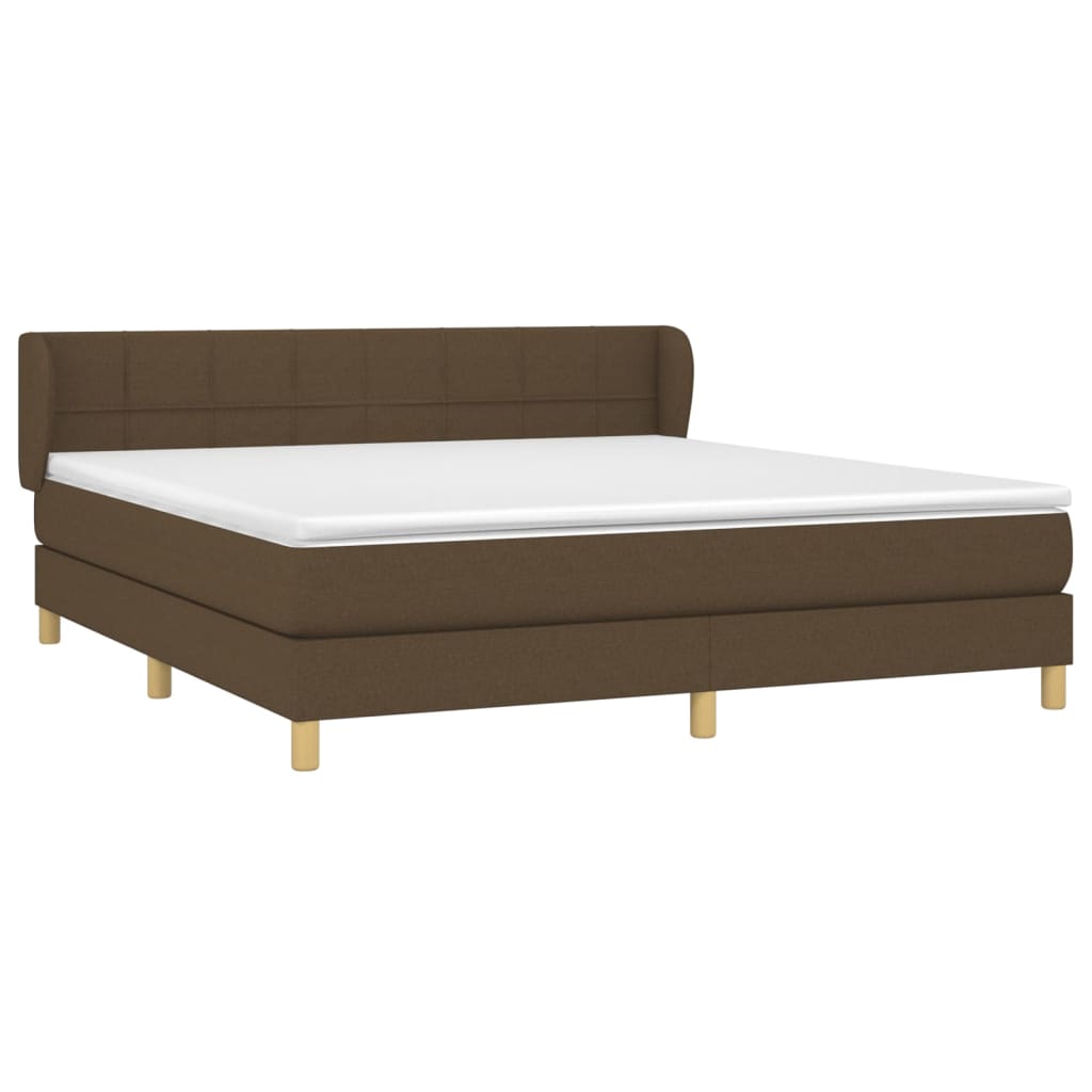 Giroletto a Molle con Materasso Marrone Scuro 180x200cm Tessuto | homemem39