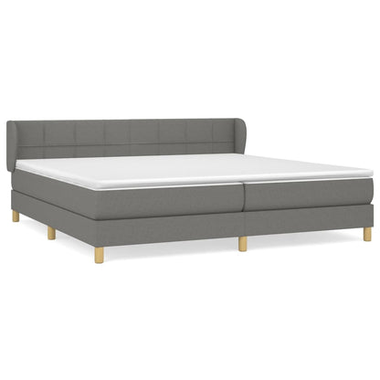 Giroletto a Molle con Materasso Grigio Scuro 200x200 cm Tessuto | homemem39