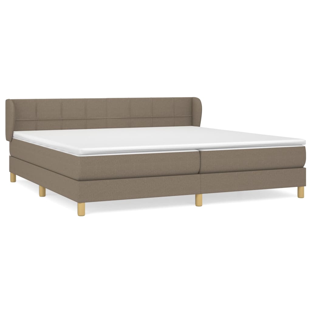 Giroletto a Molle con Materasso Tortora 200x200 cm in Tessuto | homemem39
