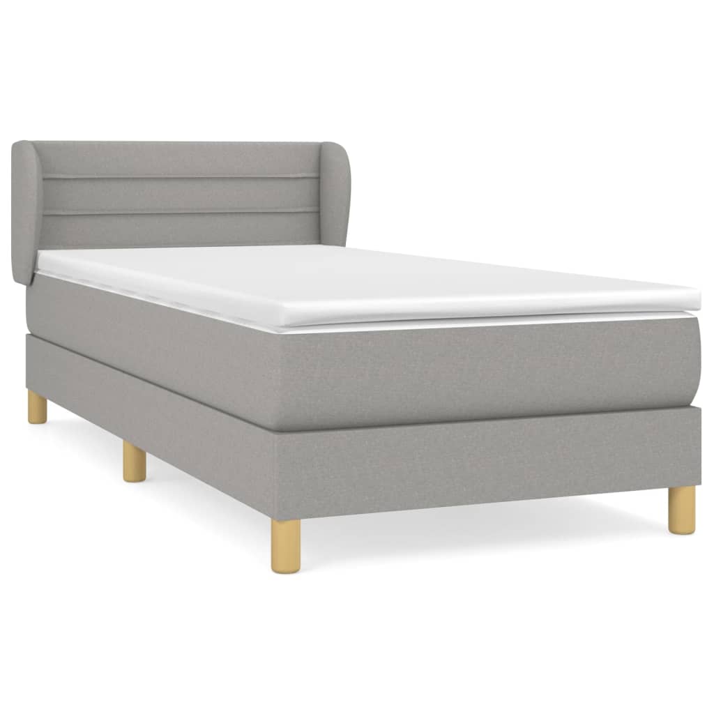 Giroletto a Molle con Materasso Grigio Chiaro 80x200 cm Tessuto | homemem39
