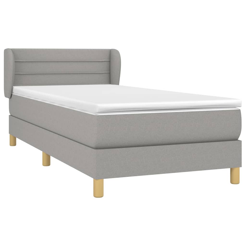 Giroletto a Molle con Materasso Grigio Chiaro 80x200 cm Tessuto | homemem39
