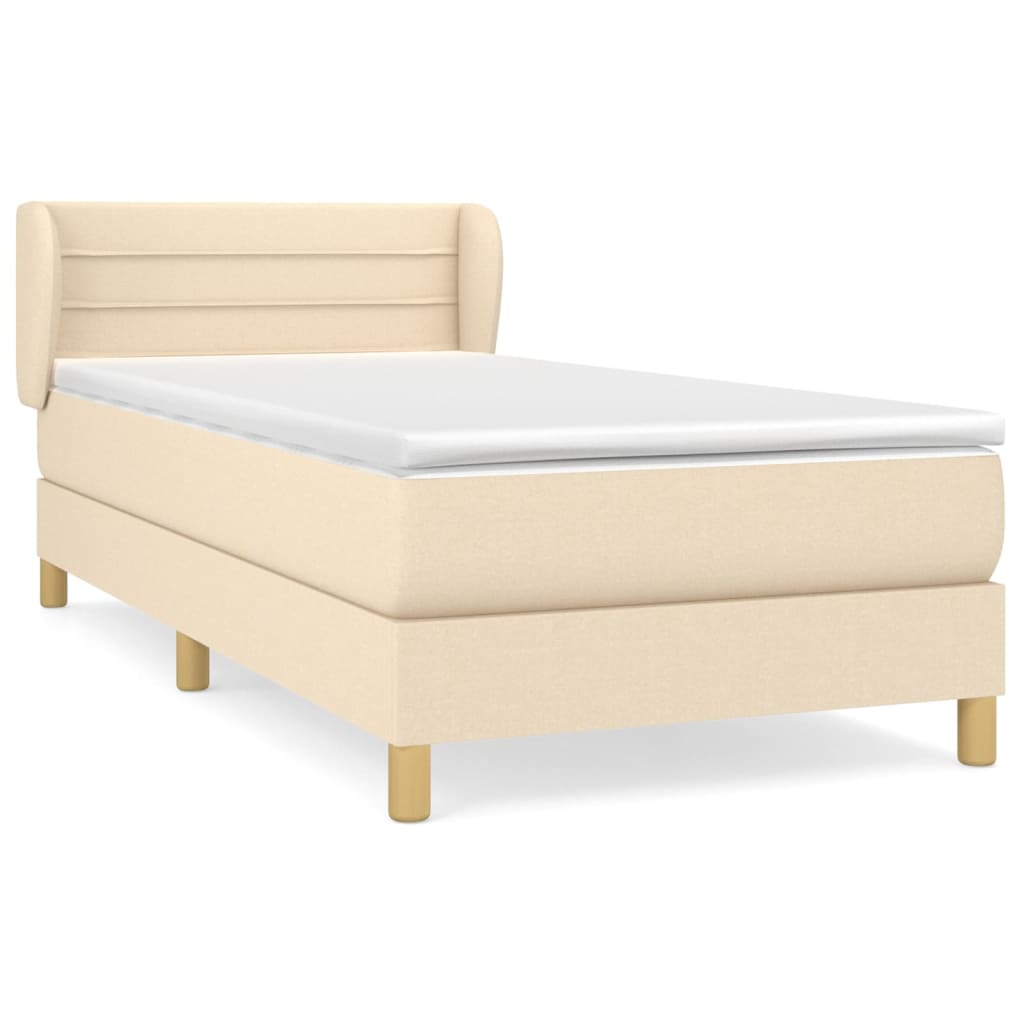 Giroletto a Molle con Materasso Crema 100x200 cm in Tessuto | homemem39