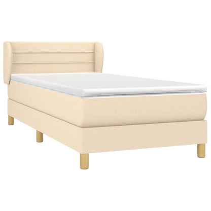 Giroletto a Molle con Materasso Crema 100x200 cm in Tessuto | homemem39
